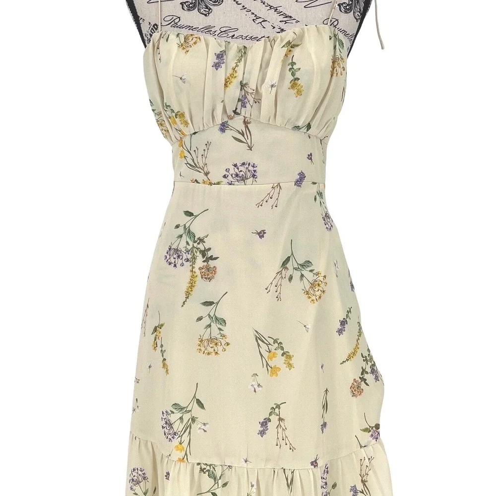 Showpo Wild Flowers Tie-Strap Cami Midi Dress Size 4 Floral Y2K Garden Wedding‎